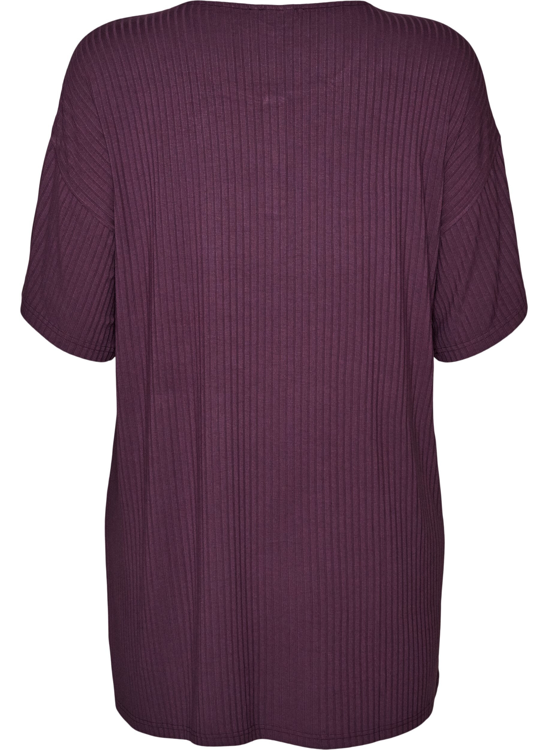 ZizziY&ouml;paita viskoositrikoosta ribatulla pinnalla, Violetti, Packshot image number 1