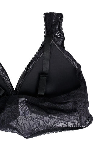 Koristeellinen rintaliivi toppauksella, Black, Packshot image number 3