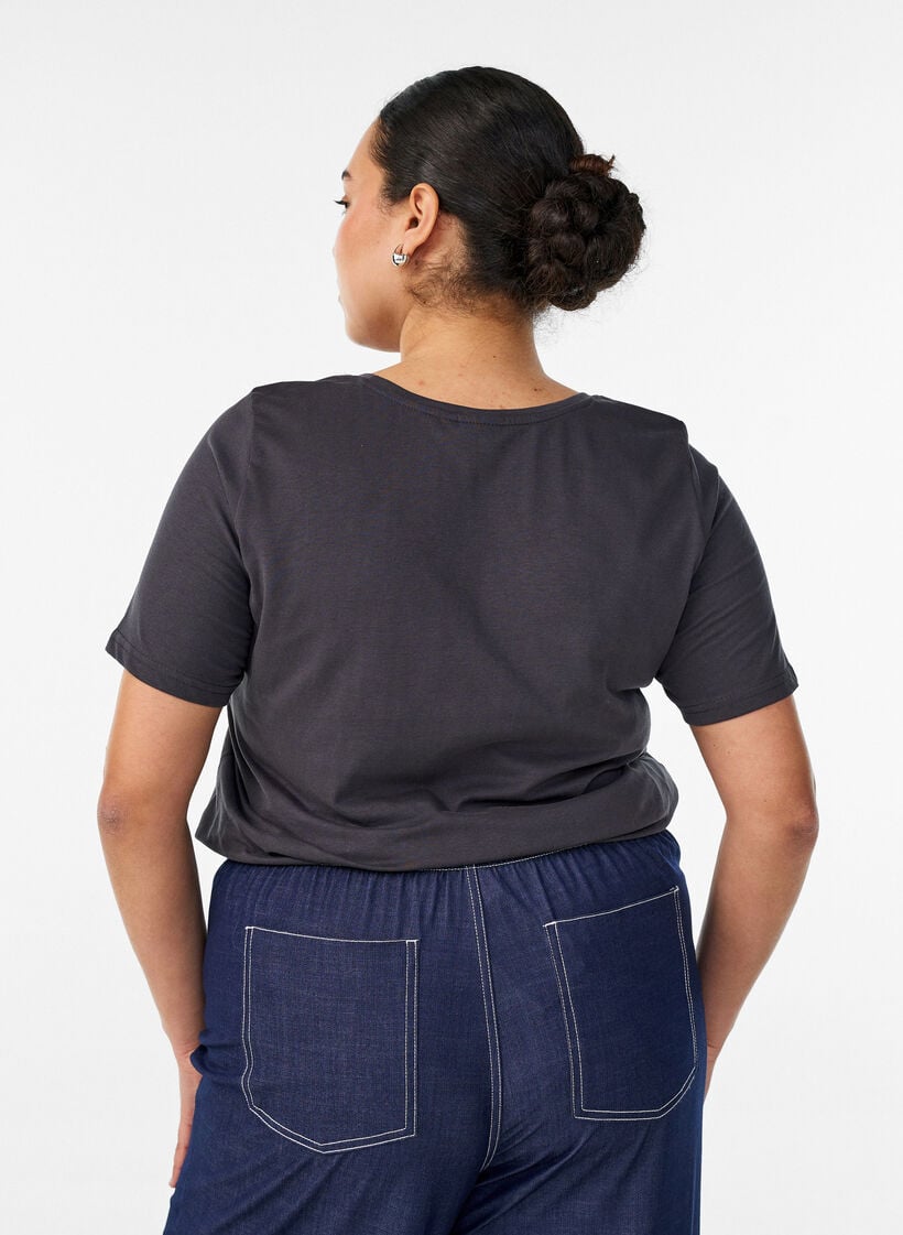 T-paita printill&auml;, Harmaa, Model image number 2