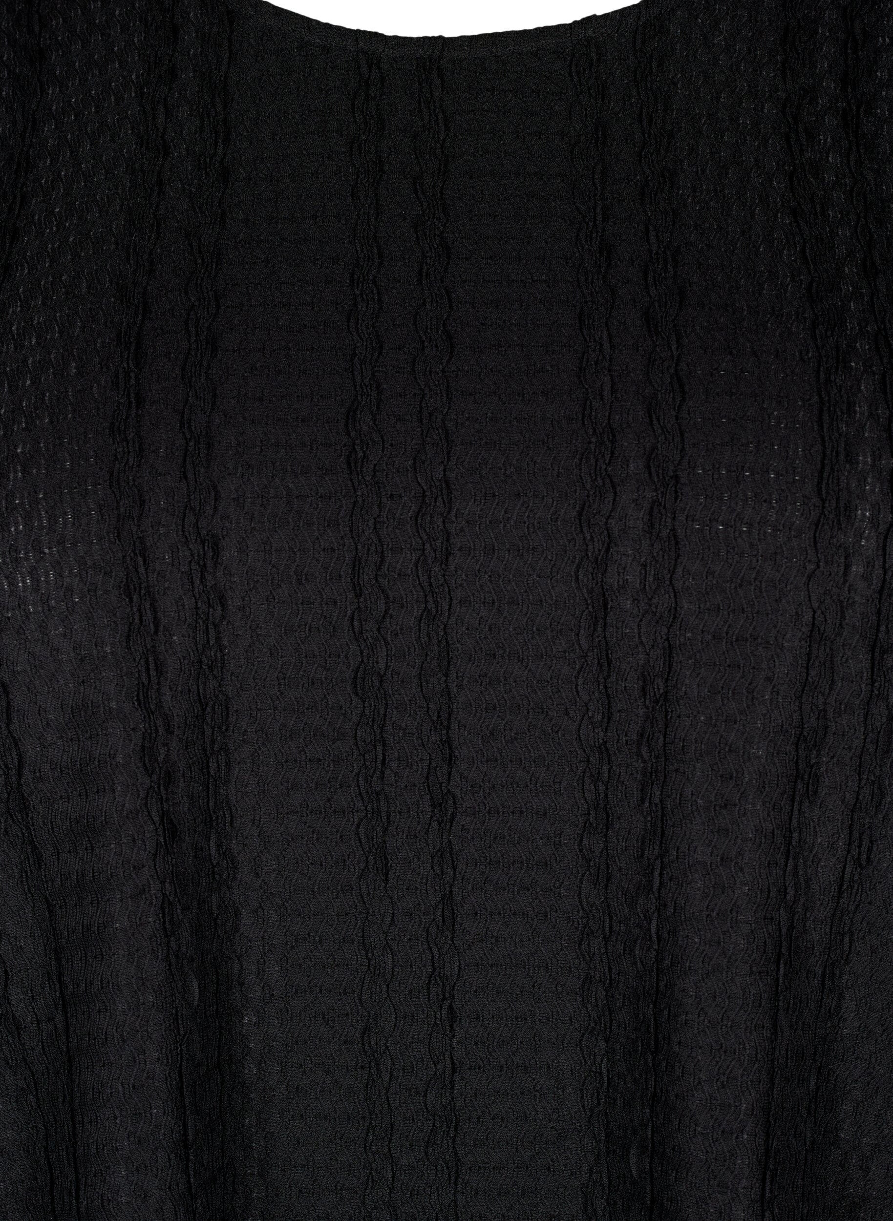 Zizzi Pitk&auml;hihainen pusero tekstuurilla., Black, Packshot image number 2