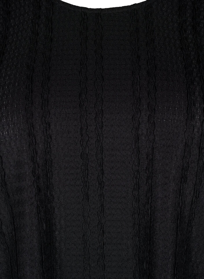 Pitkähihainen pusero tekstuurilla., Black, Packshot image number 2