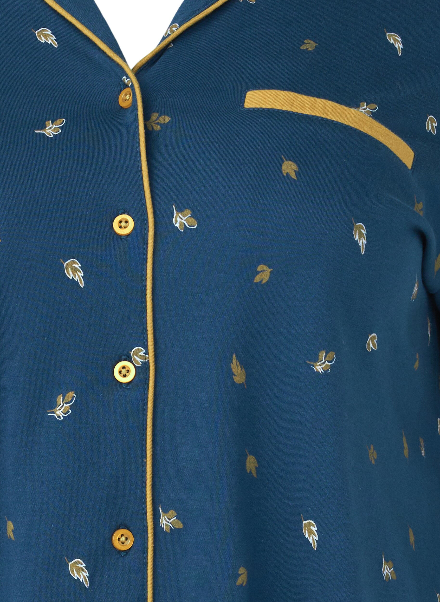 Zizzi Puuvillainen y&ouml;paita, Blue Opal AOP, Packshot image number 2