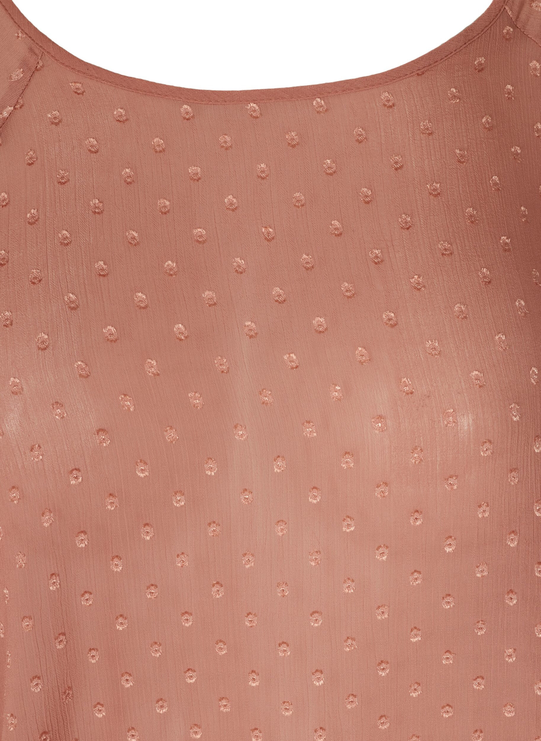 Zizzi Pitk&auml;hihainen mesh-pusero smokkirypytyksell&auml;, Burlwood, Packshot image number 2