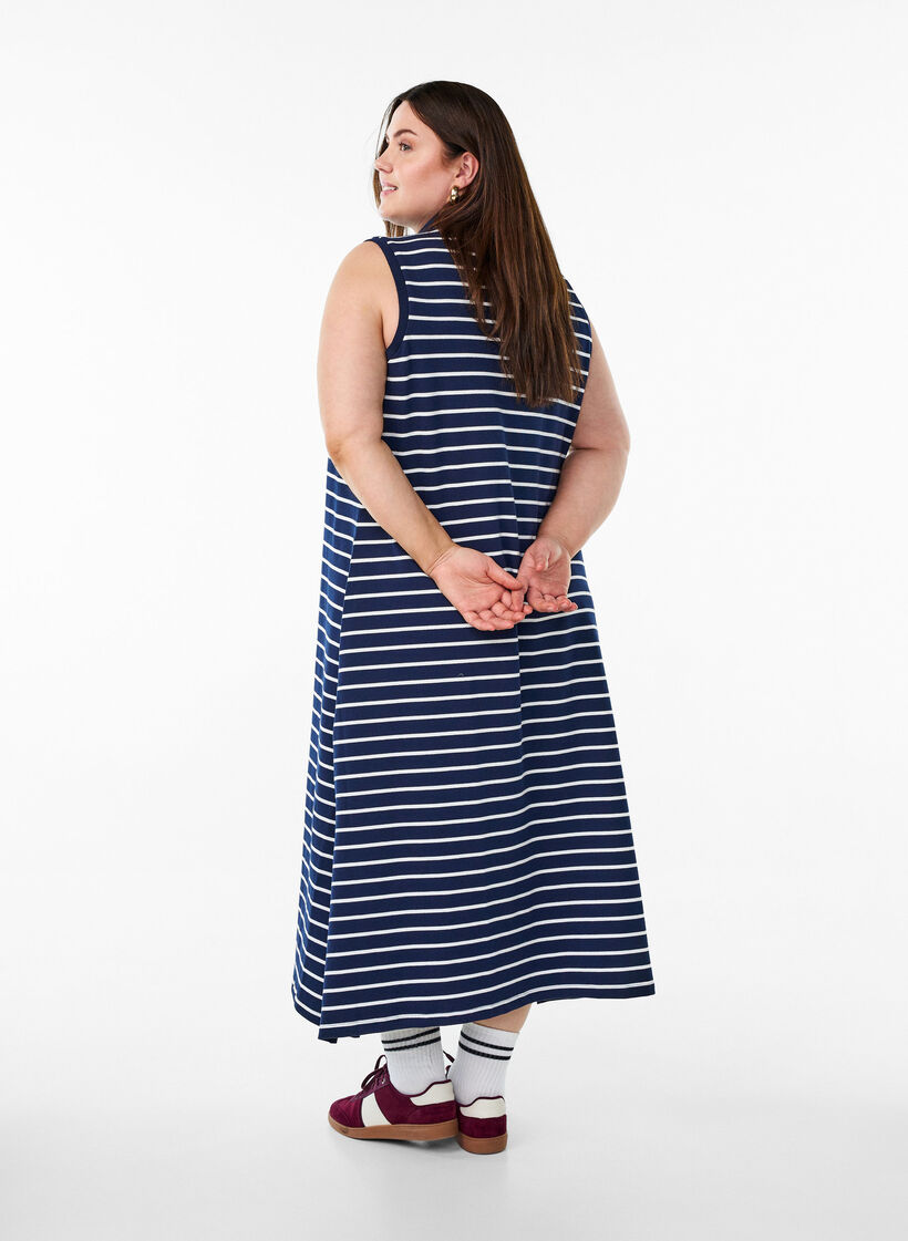 Hihaton polo-mekko midi-pituudella, Sininen, Model image number 1