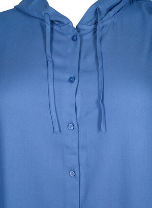 Hupullinen paitamekko viskoosia, ¾-mittaiset hihat, Moonlight Blue, Packshot image number 2