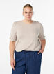Pusero nappidetaljilla ja lyhyill&auml; puhvihihoilla, Beige, Model image number 0
