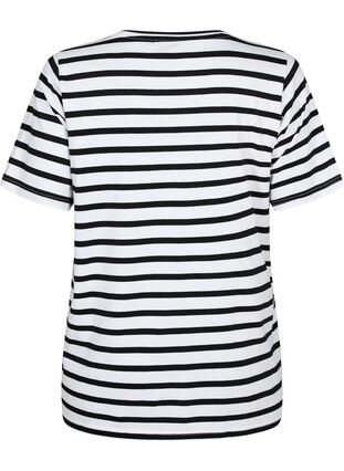 Raidallinen t-paita puuvillasta, Black Stripes, Packshot image number 1