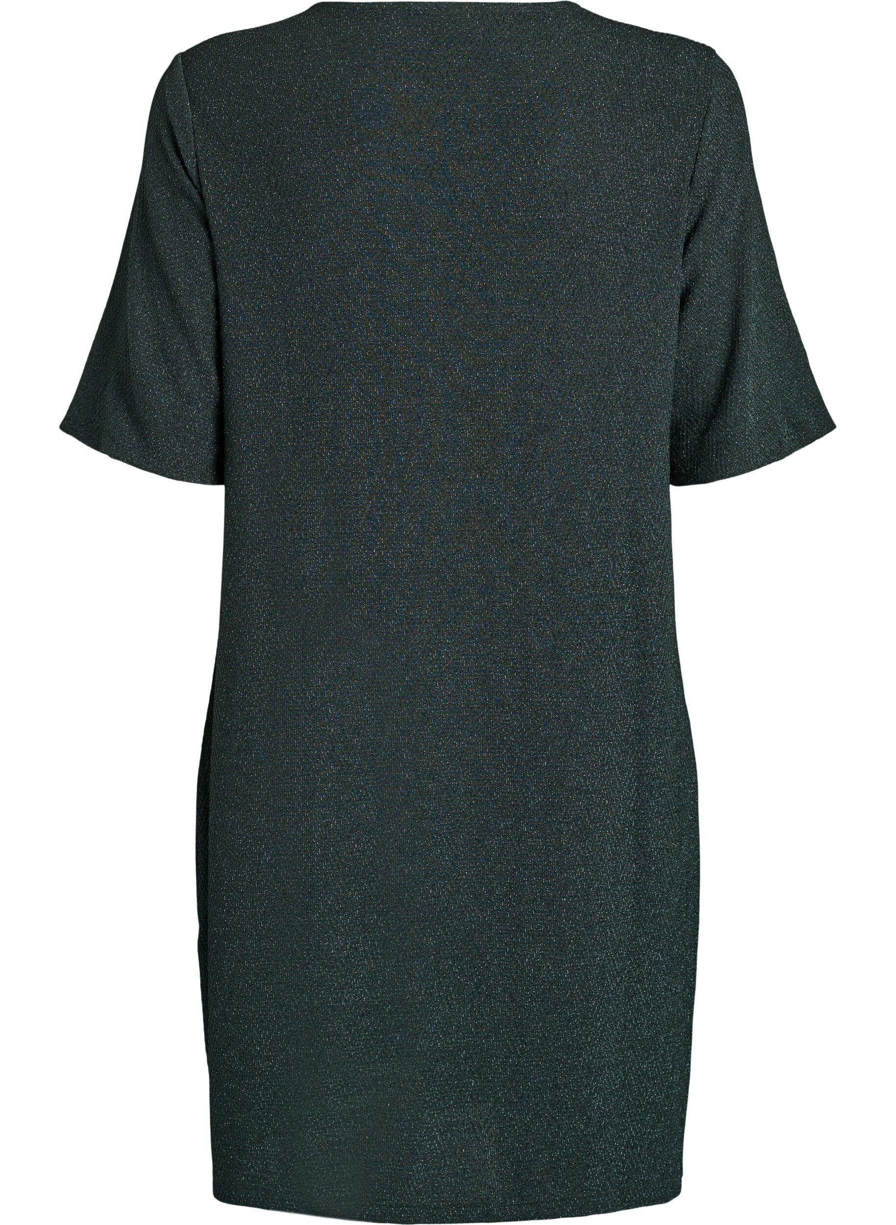 Zizzi Lyhyt mekko kimallekuviolla, Vihre&auml;, Packshot image number 1