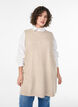 Lyhyt hihaton neulemekko, Beige, Model image number 0