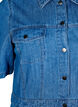Midimittainen denimmekko napeilla ja lyhyill&auml; hihoilla, Sininen, Packshot image number 2