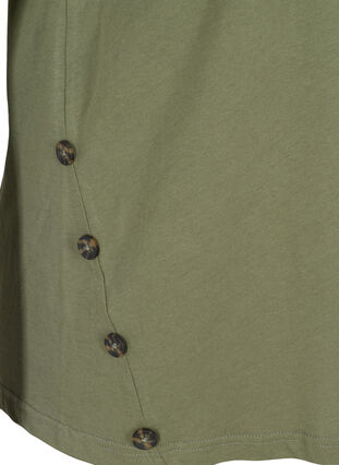 Puuvillainen t-paita napeilla, Thyme, Packshot image number 3