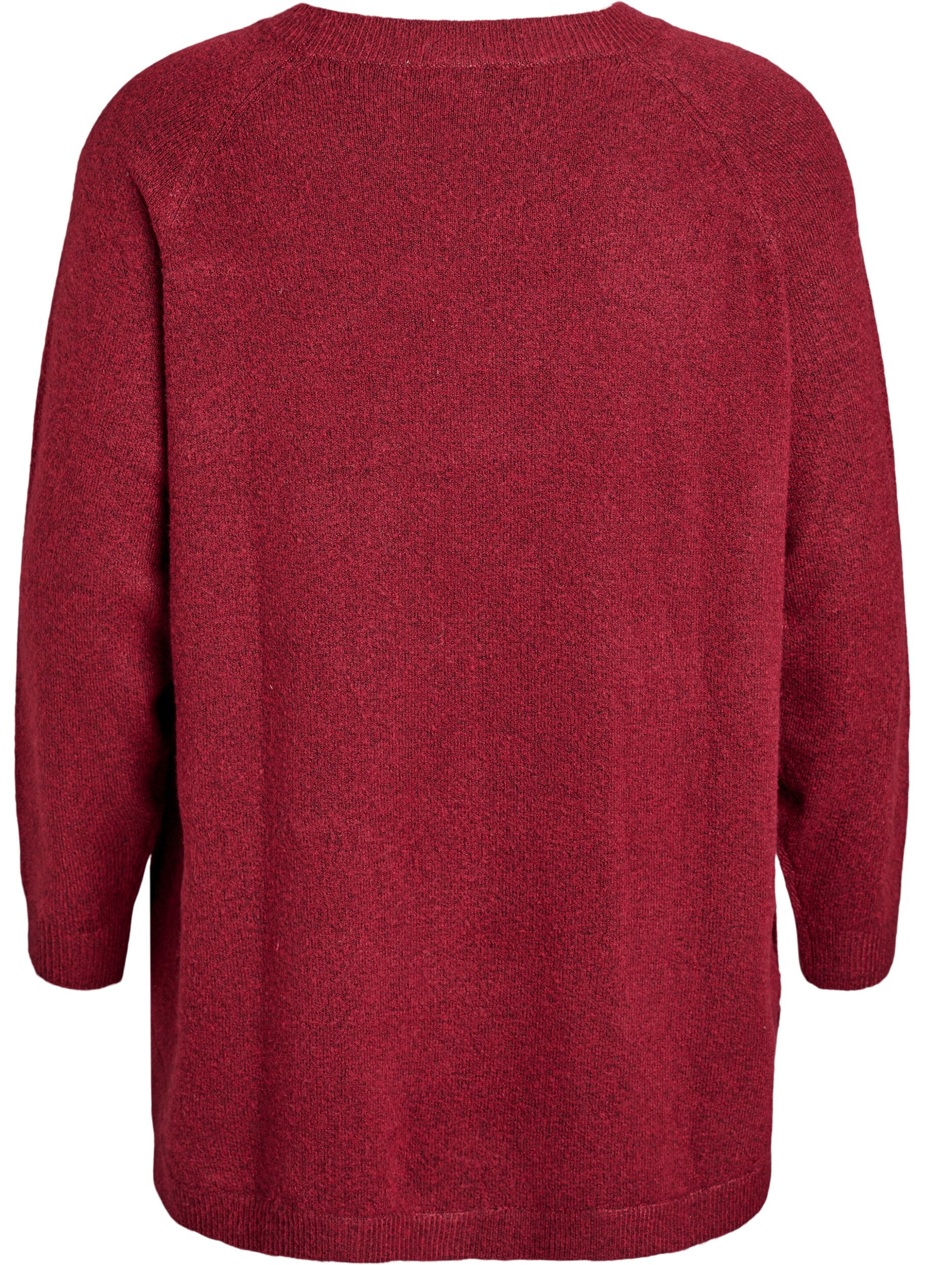 ZizziPitk&auml; neulepusero pallonapeilla, Tumma Bordeaux, Packshot image number 1
