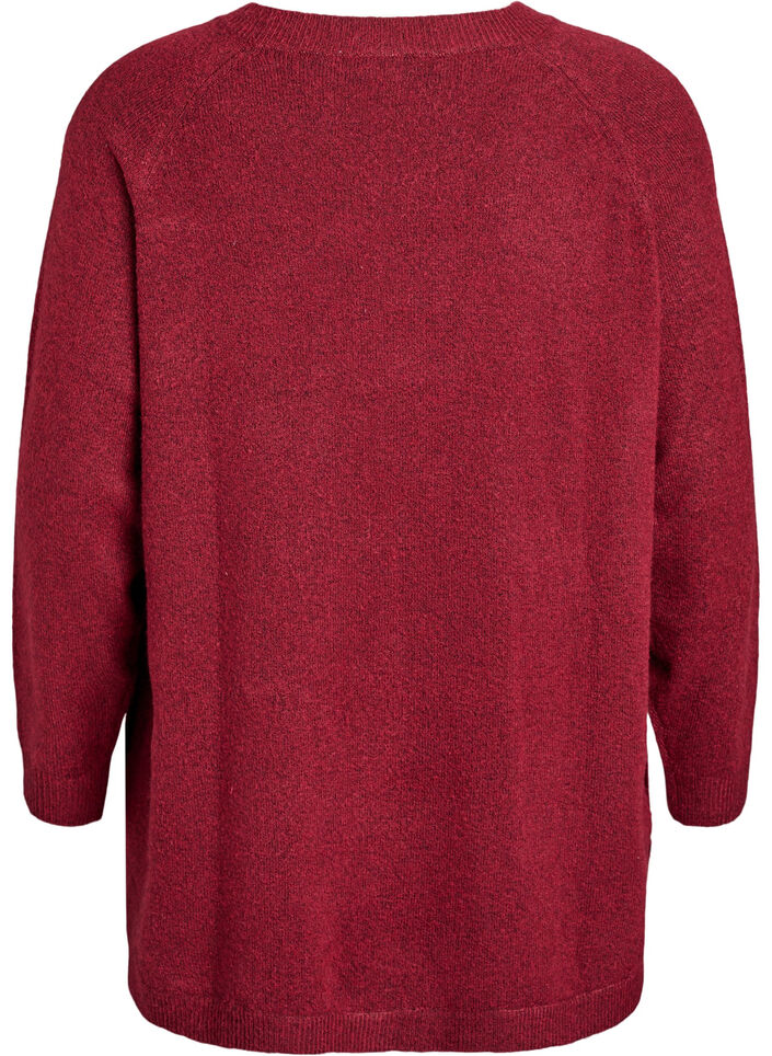 Pitk&auml; neulepusero pallonapeilla, Tumma Bordeaux, Packshot image number 1