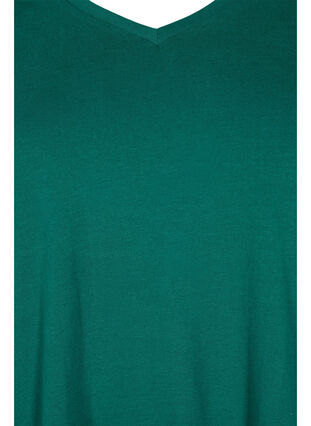 Yksivärinen perus t-paita puuvillasta, Evergreen, Packshot image number 2