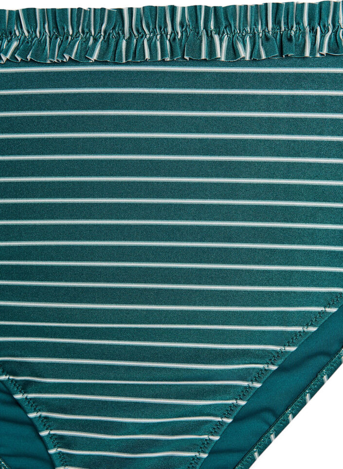 Raidalliset tai bikinihousut rypytetyllä reunalla, Vihreä, Packshot image number 2