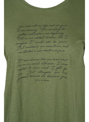 Ekologisesta puuvillasta valmistettu t-paita painatuksella, Four Leaf CloverText, Packshot image number 2
