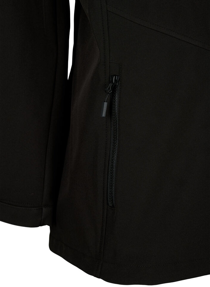 Lyhyt softshell-takki, jossa on taskut, Black, Packshot image number 3
