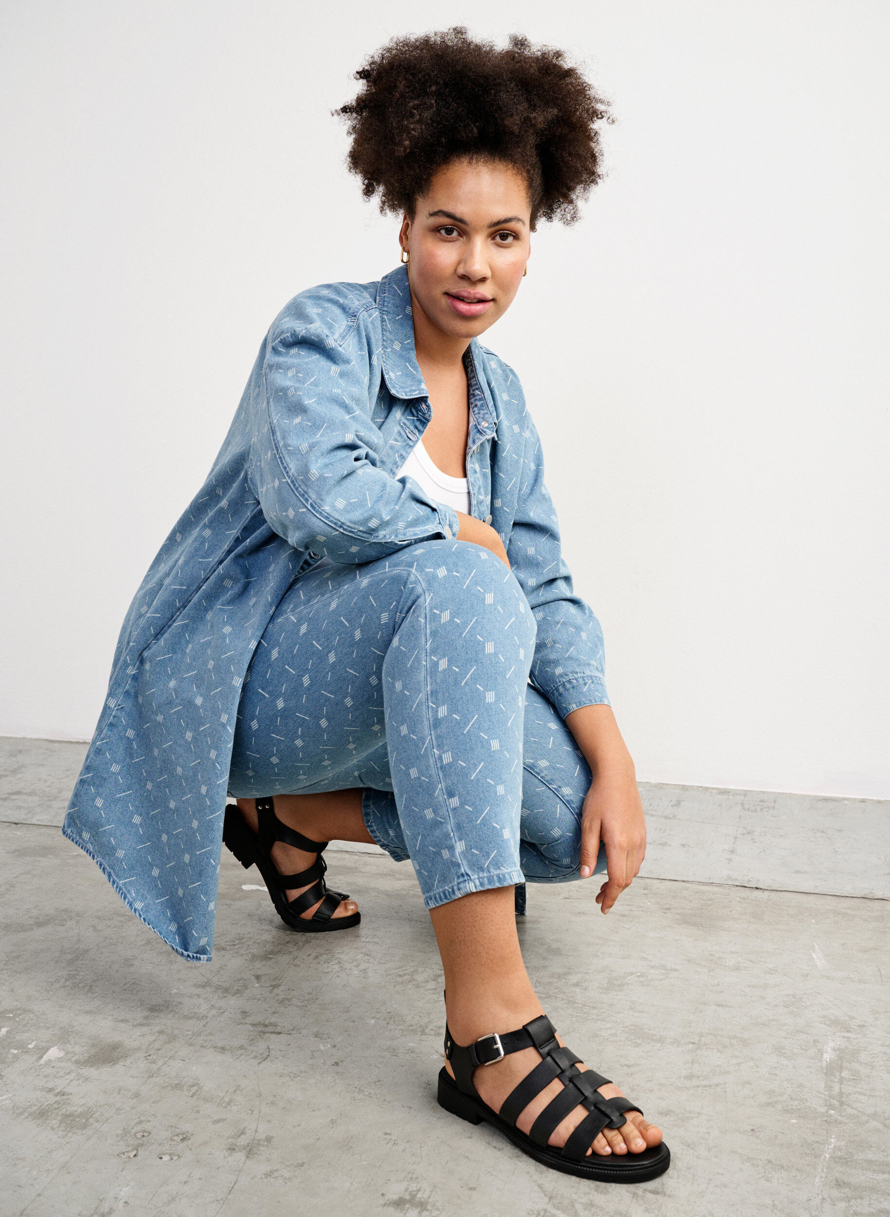 Zizzi Wide fit -nahkasandaalit, Musta, Image image number 0