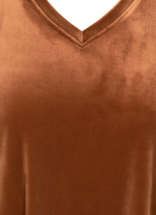 Velourmekko pitkillä puhvihihoilla, Brown ASS, Packshot image number 2