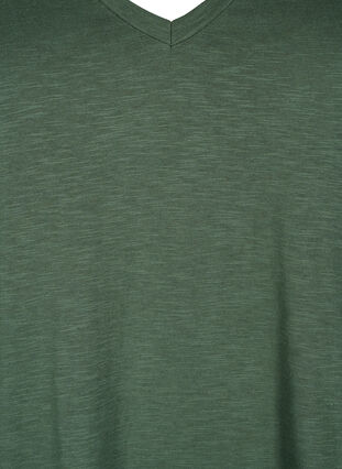 Lyhythihainen perus t-paita v-pääntiellä, Thyme, Packshot image number 2