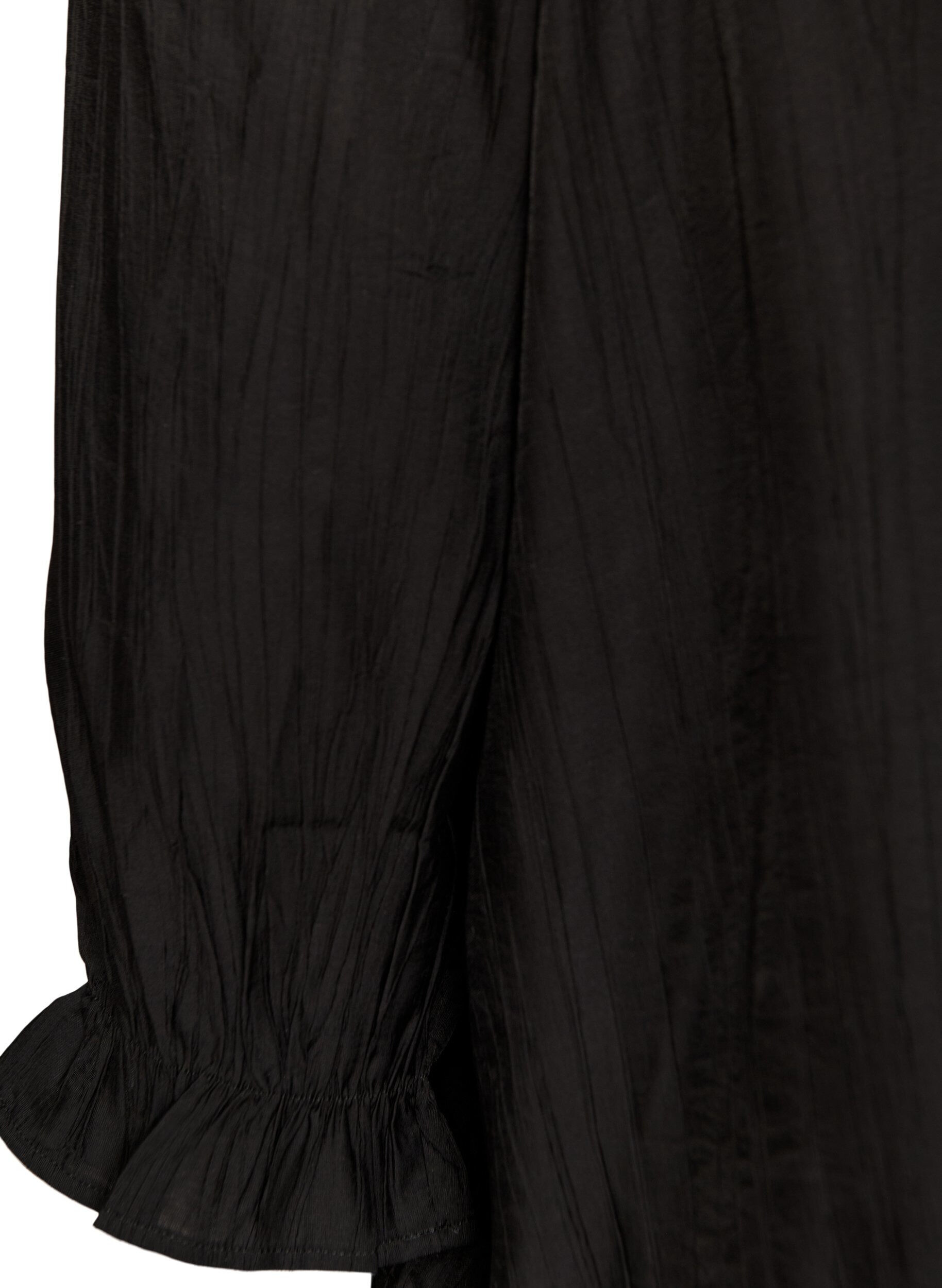 Zizzi Viskoosipusero neli&ouml;p&auml;&auml;ntiell&auml; ja 3/4-hihoilla, Musta, Packshot image number 3