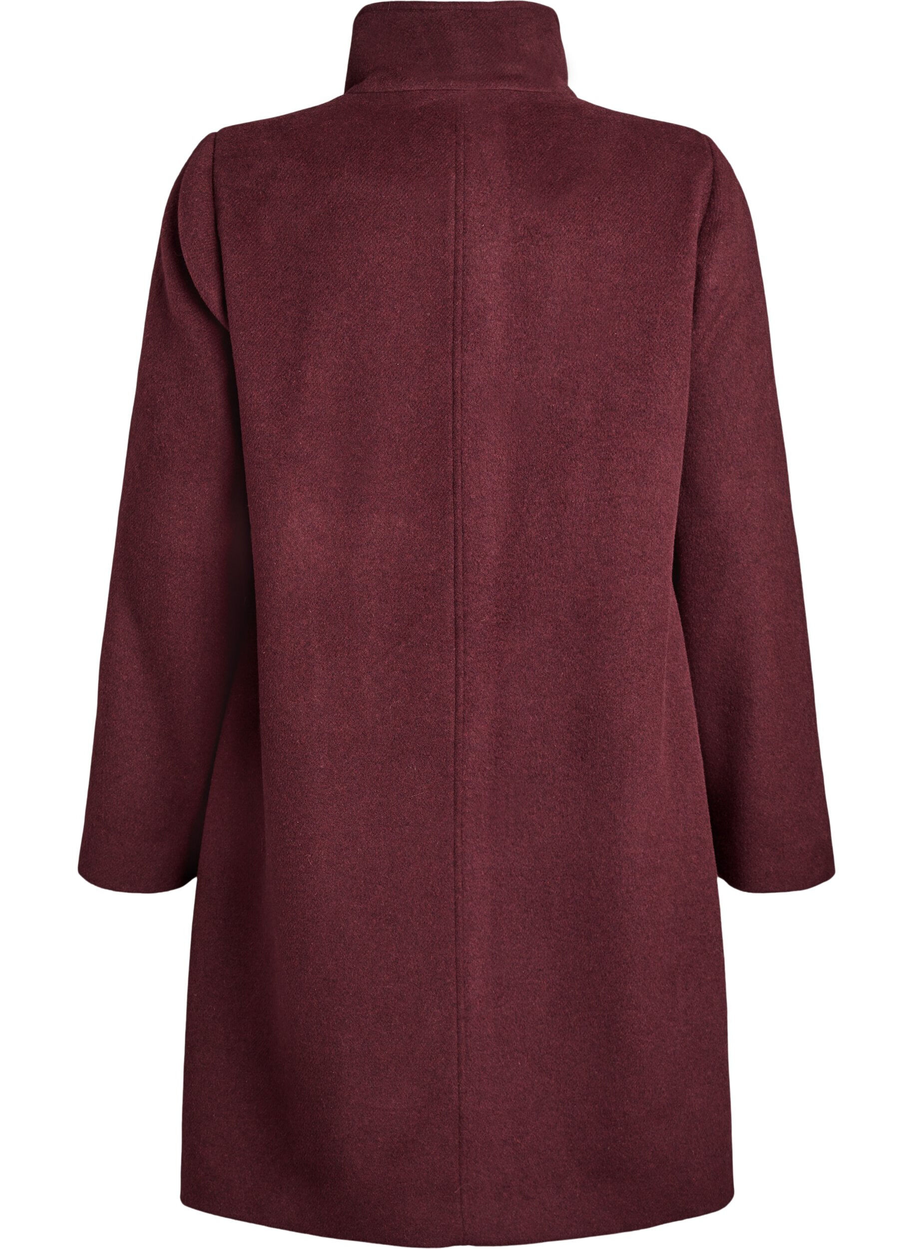 Zizzi Takki villalla ja pystykauluksella, Punainen, Packshot image number 1