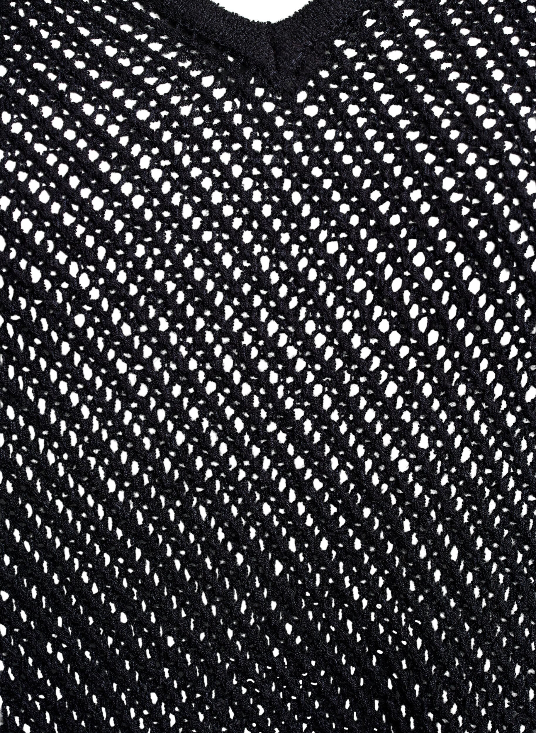 Zizzi FLASH - Hihaton neuletoppi v-kauluksella, Musta, Packshot image number 2