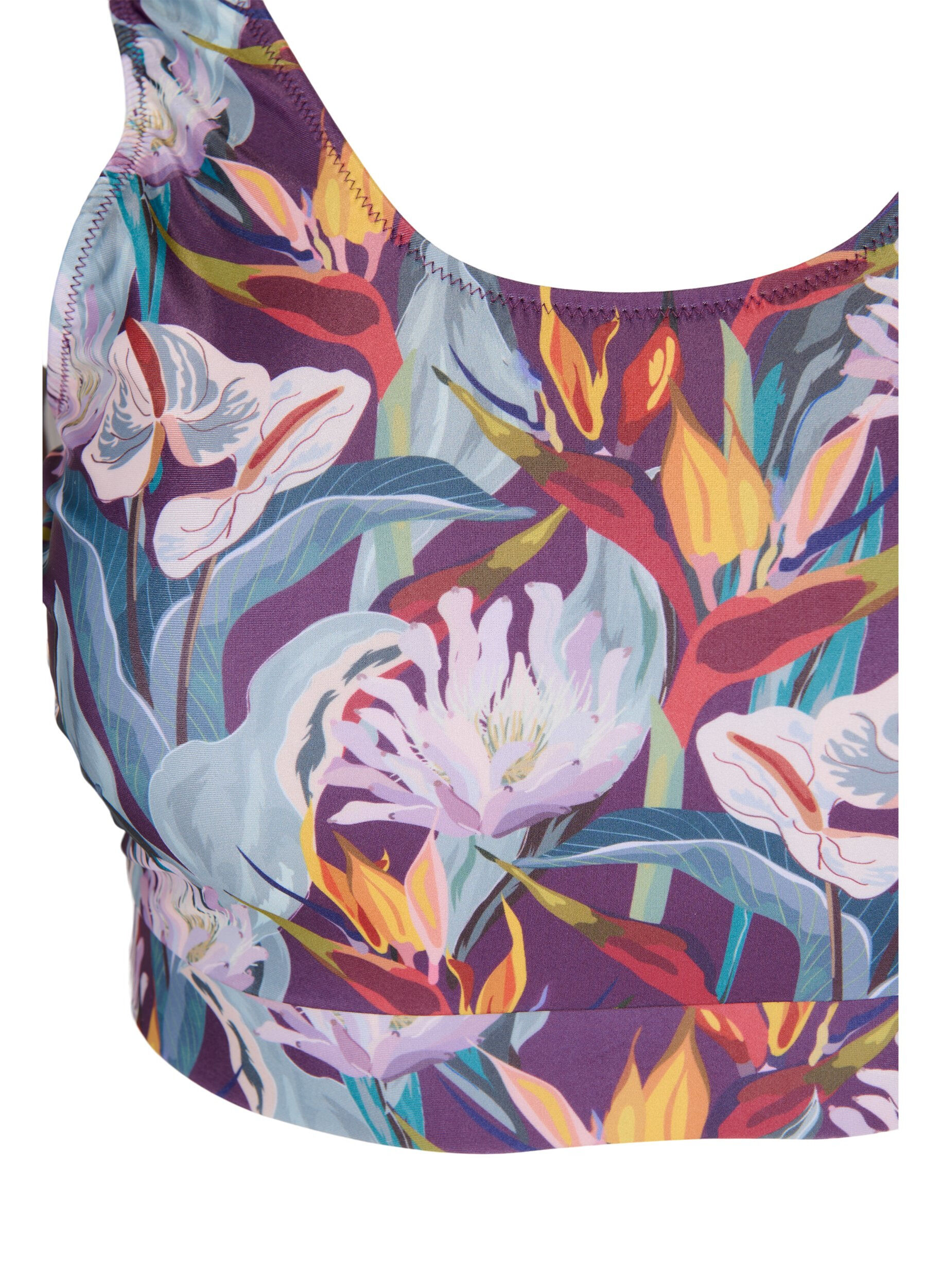 Zizzi Bikiniyl&auml;osa py&ouml;re&auml;ll&auml; p&auml;&auml;ntiell&auml;, Deep Tropical Print, Packshot image number 2