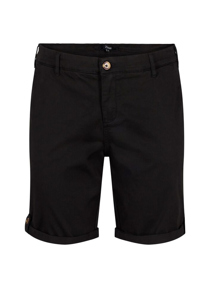 Chino-shortsit, joissa on taskut, Black, Packshot image number 0