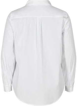 Luomupuuvillainen paitapusero kauluksella ja napeilla, White, Packshot image number 1