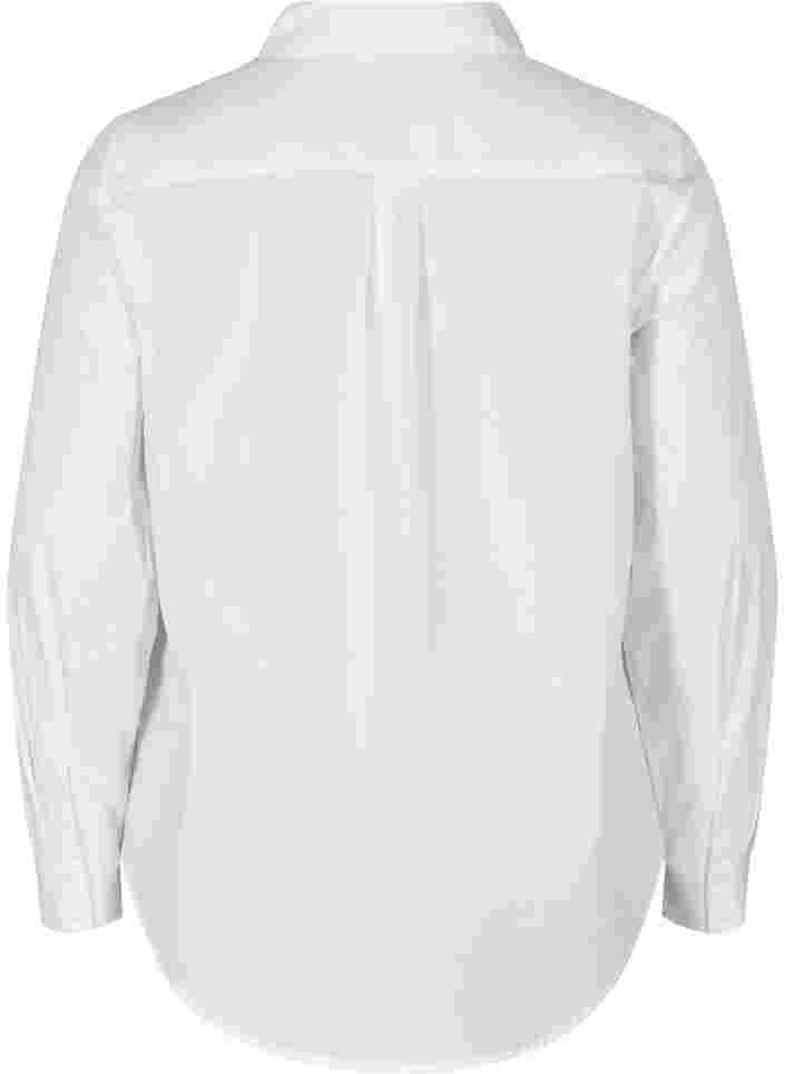 Luomupuuvillainen paitapusero kauluksella ja napeilla, White, Packshot image number 1