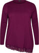 Jerseypusero, jossa ep&auml;symmetrinen pitsireunus, Violetti, Packshot image number 0
