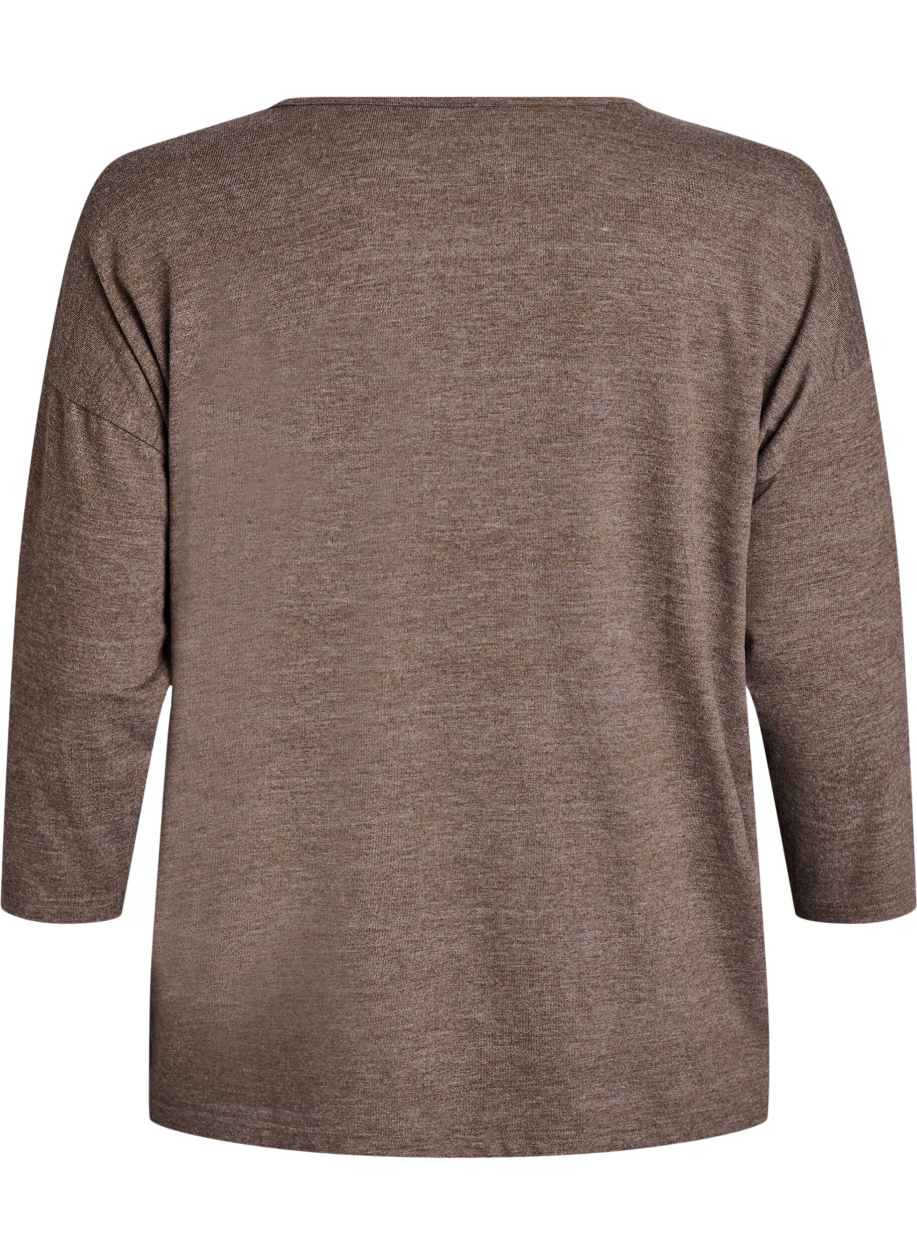 ZizziJersey -pusero 3/4-hihoilla, Ruskea, Packshot image number 1