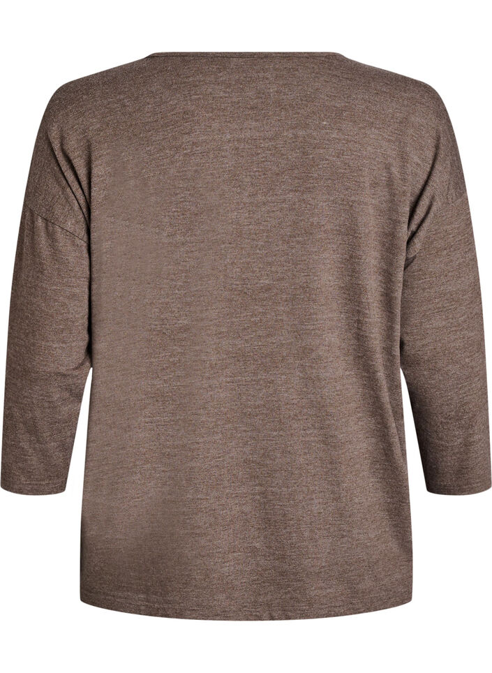 Jersey -pusero 3/4-hihoilla, Ruskea, Packshot image number 1