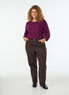 Pusero tekstuurilla ja 3/4-hihoilla, Violetti, Model image number 1