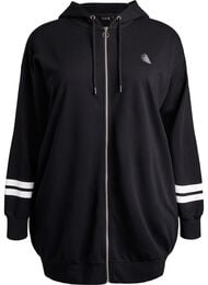 Pitkä swetarineuletakki printtiyksityiskohdilla, Musta