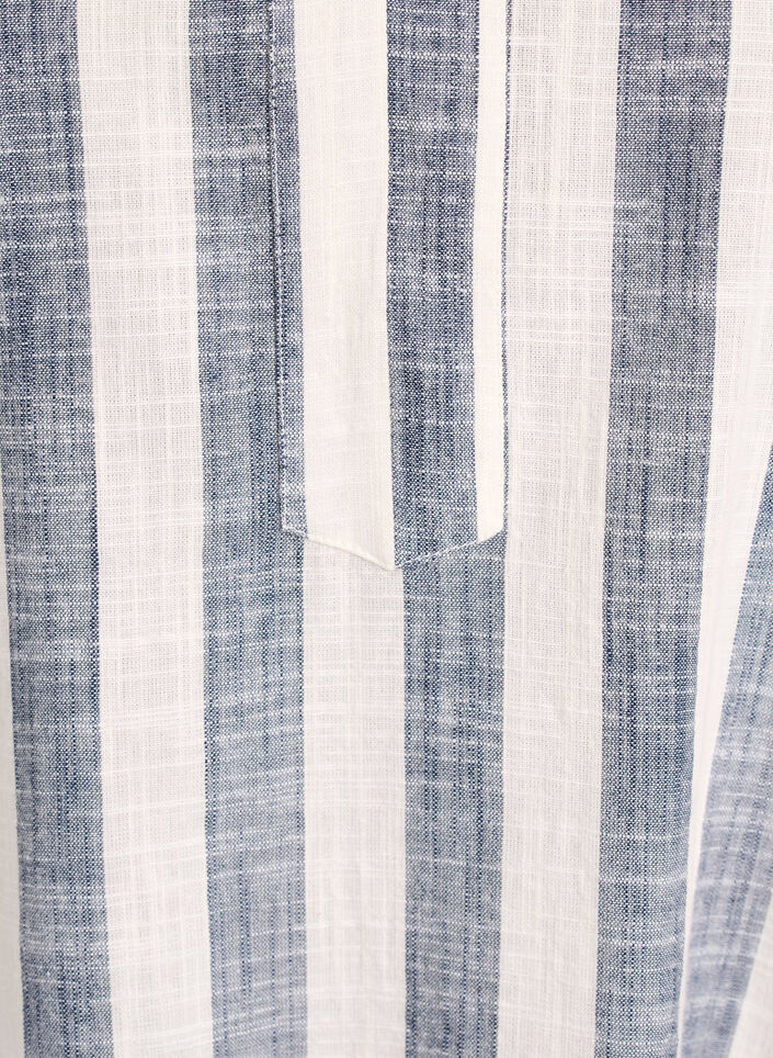 Puuvillatunika V-p&auml;&auml;ntiell&auml;, Sininen, Packshot image number 2