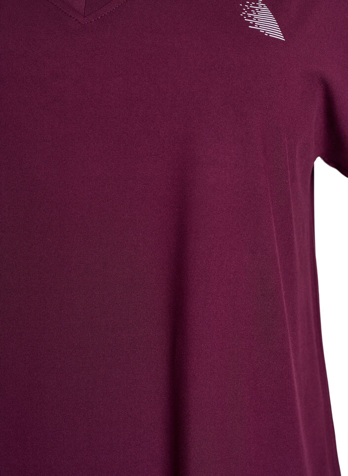 L&ouml;ys&auml; treenipaita v-kaula-aukolla, Punainen, Packshot image number 2