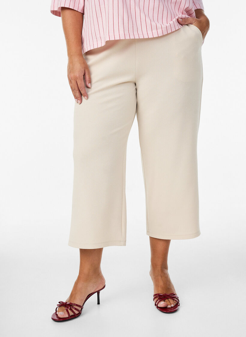 V&auml;lj&auml;t 7/8 pituiset housut, Beige, Model image number 2