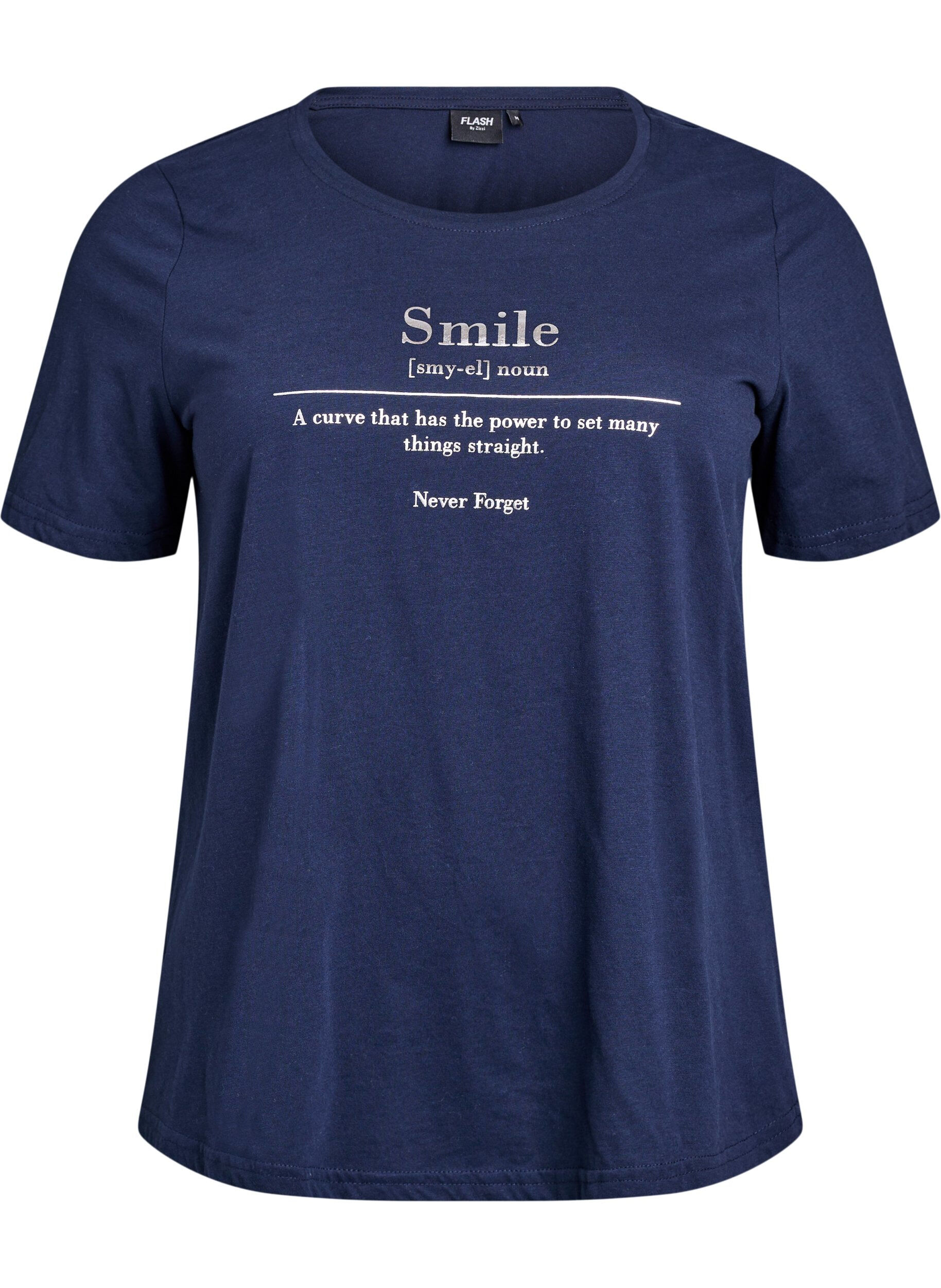 Zizzi FLASH - T-paita motiivilla, Sininen, Packshot image number 0