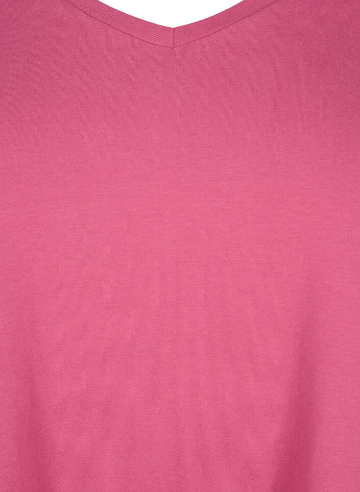 Yksiv&auml;rinen puuvillainen T-paita, Punainen, Packshot image number 2