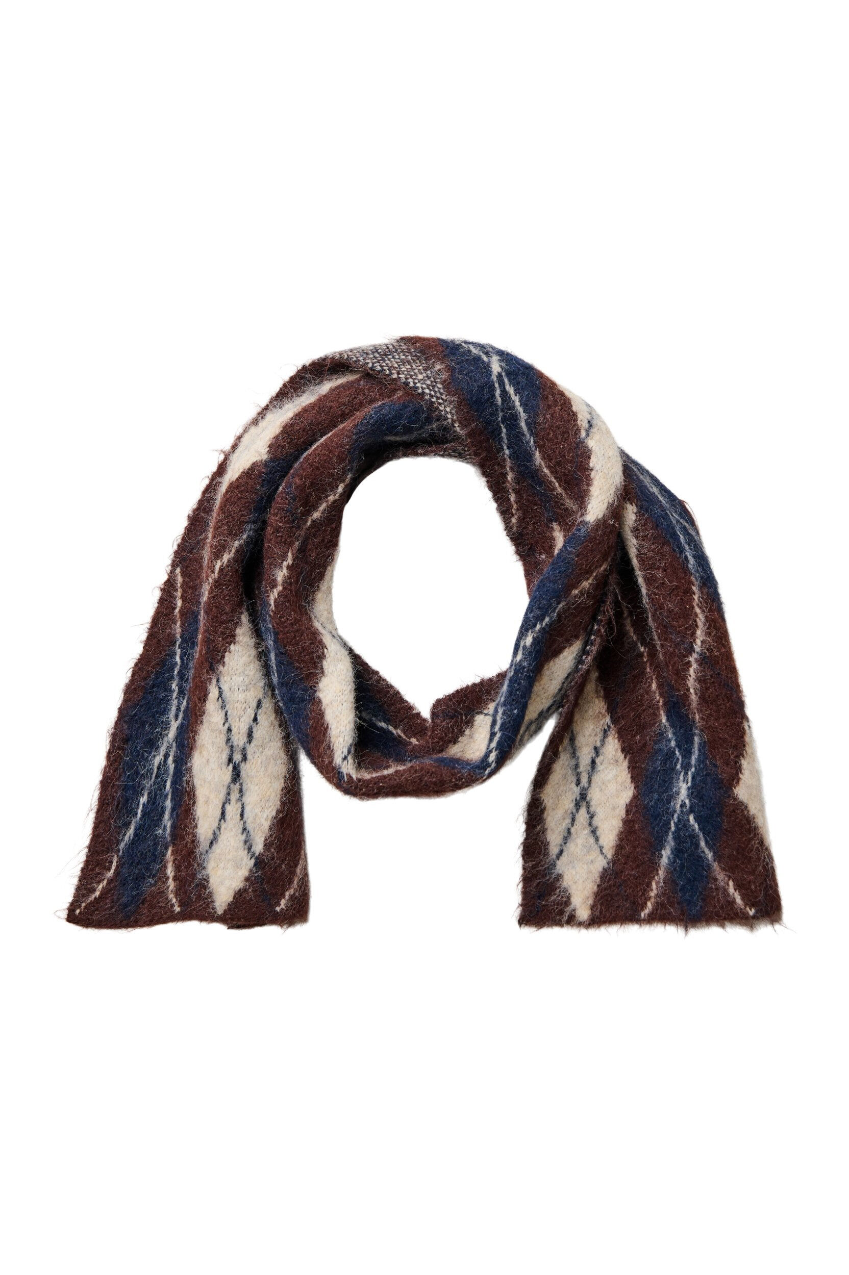 ZizziRuudullinen huivi, Ruskea, Packshot image number 0