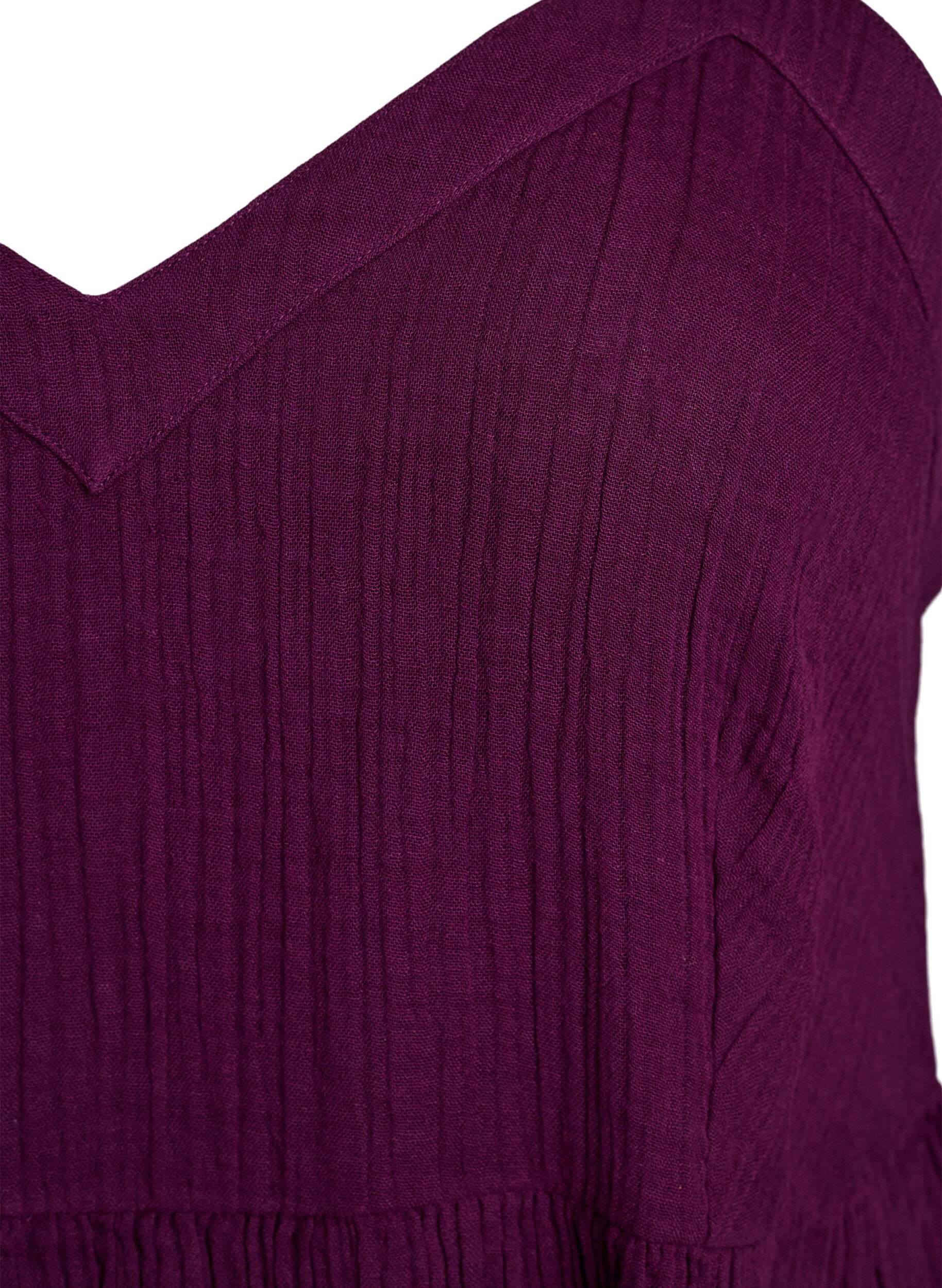 Zizzi Puuvillainen rantamekko kapeilla olkaimilla, Violetti, Packshot image number 2