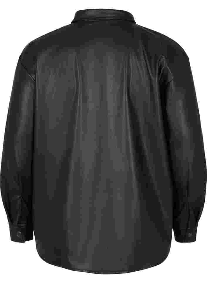 Tekonahkainen paita, Black, Packshot image number 1