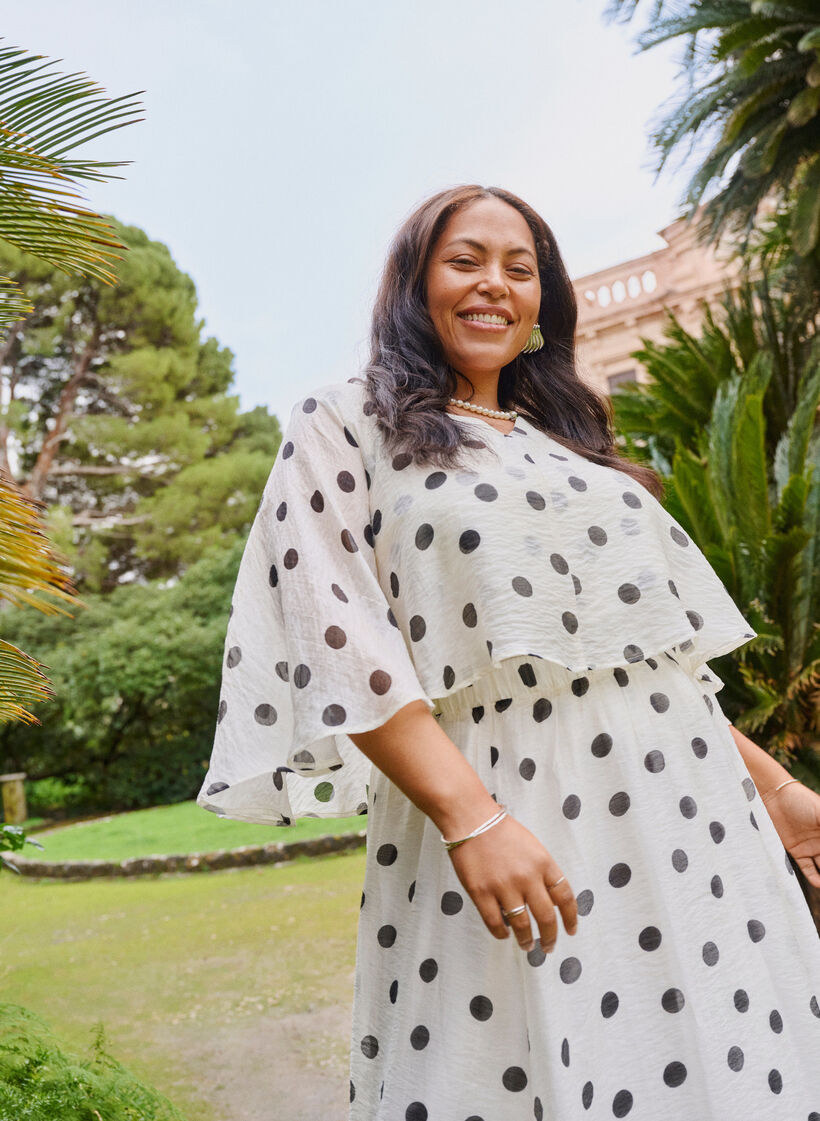 Kerrostettu toppi pilkkukuviolla, Vanilja, Image image number 0