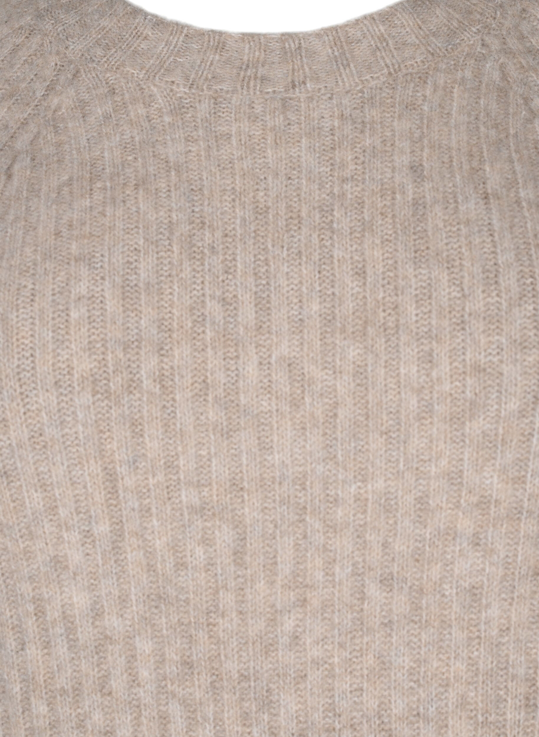 Zizzi Halkiollinen ribbineulosmekko, Simply Taupe Mel., Packshot image number 2