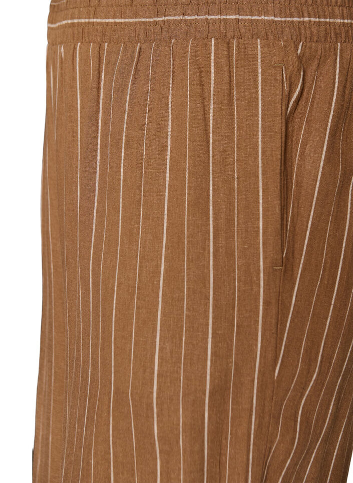 Leve&auml;lahkeiset pellava- ja viskoosihousut, Ruskea, Packshot image number 2