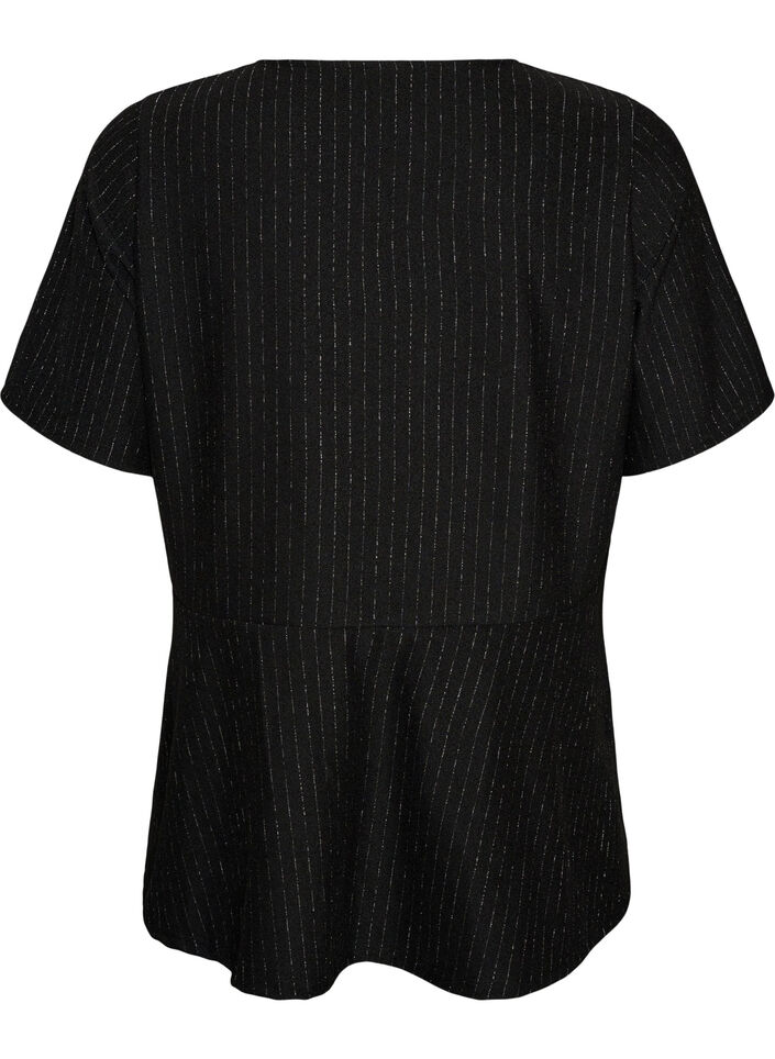 Peplum-pusero kimalteraidoilla, Musta, Packshot image number 1