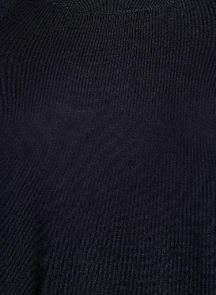 Lyhyt neulemekko raglanhihoilla, Musta, Packshot image number 2