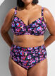 Kaarituelliset bikiniyl&auml;osa kuosilla, Violetti, Model image number 3